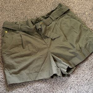 Loft paper bag shorts green size 10